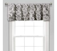 Lush Decor Riley - Faldón para Ventana de salón, Comedor, Dormitorio Individual, 137 cm de Ancho x 45,7 cm de Largo, Color Gris Claro