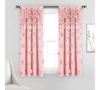 Lush Decor Riley - Panel de Cortina para Ventana, diseño de Lazo Hecho a Mano, Elegante Cortina Individual Que filtra la luz para Sala de Estar, Comedor o Dormitorio, 54 Pulgadas de Ancho x 63