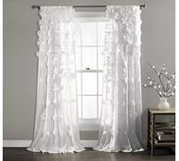 Lush Decor Riley - Panel de Cortina para Ventana, diseño de Lazo Hecho a Mano, Elegante Cortina Individual Que filtra la luz para Sala de Estar, Comedor o Dormitorio, 54 Pulgadas de Ancho x 95