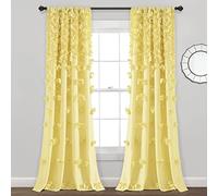 Lush Decor Riley - Panel de Cortina para Ventana (Panel Individual), 84 Pulgadas de Largo x 54 Pulgadas de Ancho, Color Amarillo
