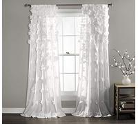 Lush Decor Riley Window Curtain, 84 by 54-Inch, White