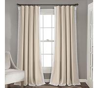 Lush Decor Rosalie - Par de Cortinas para Ventana, 84 Pulgadas de Largo x 54 Pulgadas de Ancho, Color Neutro