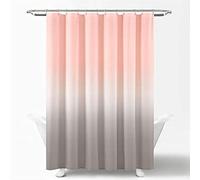 Lush Decor Shower Curtain, 72" x 72", Blush and Gray Umbre Fiesta Cortina de Ducha, 183 x 183 cm, Color Rosa, Rubor y Gris, 72" W x 72" L (Pack of 1)