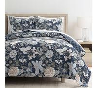 Lush Decor Sydney - Juego de edredón Reversible de algodón de 3 Piezas, tamaño King, Suave, Ligero, Estampado Floral para Todas Las Estaciones