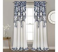 Lush Decor Tanisha Cortinas - Juego de Paneles para Ventana con Filtro de luz, par - Estampado Floral de Vid, Hermosa, Moderna, Elegante decoración del hogar - 52 Pulgadas de Ancho x 84 Pulgadas de