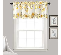 Lush Decor Tanisha Room Darkening Window Curtain Valance, 18" L x 52" W, Yellow & Gray