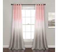 Lush Decor Umber Fiesta Room Darkening Juego de Cortinas de oscurecimiento de habitación para Sala, Comedor, Dormitorio (par), Poliéster, Rubor y Gris, 84” x 52”, 2