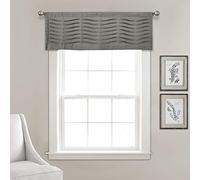 Lush Decor Wave Texture Window Curtain Valance - Adhesivo Decorativo para Pared (18" x 52"), Color Blanco