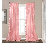 Lush Decor Window Curtain Pair Par de Paneles de Cortina para Ventana Reyna, Poliéster, Rosa, 54" W x 84" L