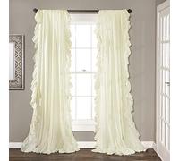 Lush Decor Window Curtain Pair Par de Paneles de Cortina para Ventana Reyna, Tela, Marfil, 54" W x 84" L