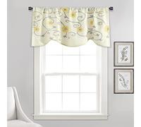 Lush Decor Window Curtain Valance Royal Garden-Cenefa de Cortina para Ventana, Tela, Amarillo, 18" L x 42" W