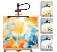 Lustaled Lámpara Escritorio, Lámpara para Caballete con Pinza, Flexo LED Escritorio, Lámpara Lectura Cama por USB C, 3 Colores y 10 Brillos, 7W Lampara de Pinza para Pintura, Manualidades