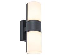Lutec, aplique de pared exterior LED Cyra, color antracita/blanco, con iluminación direccional hacia arriba y hacia abajo