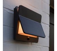 LUTEC Aplique LED para exterior ALETA, gris oscuro, 18 cm, con sensor, IP54