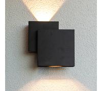 LUTEC Aplique LED para exterior RIALTO, negro, 20 cm, IP44, luz hacia arriba/hacia EC:EPREL:1379001