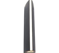 LUTEC LEO, aplique de pared para exteriores, color gris, aluminio, policarbonato (PC), IP54, ideal para fachadas