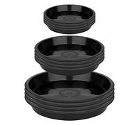 Luter 12 Piezas Platillos para Plantas, 11/18/23 cm Plástico Platillos para Macetas, Platos para Macetas Redondas, Bandejas de Goteo para Macetas para Exteriores e Interiores Plantas (Negro)