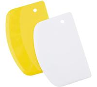 LUTER 2pcs Rasqueta de Masa de Plástico 13,5x9cm - Rasqueta Cortadora de Masa Espátula Rasqueta para Hornear - Amarillo, Blanco