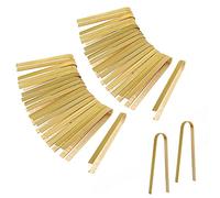 LUTER 40 Piezas 15cm Pinzas de Bambú Desechables Utensilios de Cocina Pinzas para Tostar