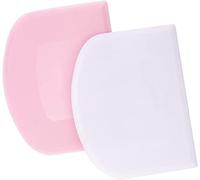 Luter - Cortador de pasta de plástico para cocina, pastelería, panqueques, 2 piezas, 12 x 9,5 cm, color rosa y blanco