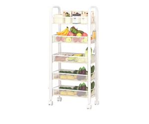 LUTODY - Carrito de cocina, Carro, Almacenamiento metálico, Multiusos con ruedas, Verdulero, Frutero y organizador, Compacto