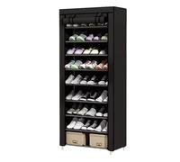 LUTODY - Zapatero, Organizador de Zapatos, Multinivel, Armario de zapatos, Textil de tela, Tubo de metal plegable, Zapatero Vertical, Compacto, Portátil para Entrada, Recibidor, Sala de Estar, Ligero,