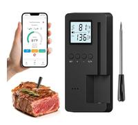 Luvan Termómetro de carne inalámbrico Bluetooth, Control dual por APP y base, IP67 resistente al agua, Termómetro digital para BBQ, horno, ahumador, freidora de aire