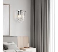 lux.pro Aplique de Pared Interior Lámpara de Pared para Sala Pasillos Hoteles Diseño Atractivo con Cristales Artificiales Elegante 1x E14 40W Metal Plástico 24 x 22 x 15 cm - Cromado