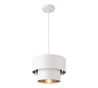 lux.pro Lámpara Colgante Lámpara de techo 149 cm con Cable E27 60W Luz Efectiva Iluminación interior 230V 50Hz Interruptor de pared Diámetro de pantalla 30 cm Blanco y Plata