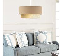 Lámpara colgante loughborough 1xe27 20 w plástico tela 70xø30 cm beige / amarillo [lux.pro]