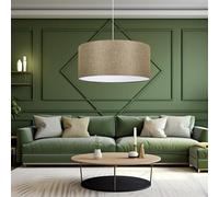 lux.pro Lámpara Colgante Lámpara de Techo Luminaria de Suspensión para Pasillo Restaurante 1xE27 20 W Plástico Tela 70 x Ø 38 cm - Beige