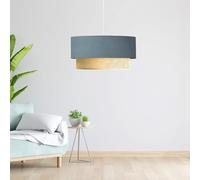 lux.pro Lámpara Colgante Lámpara de Techo Luminaria de Suspensión para Pasillo Restaurante 1xE27 20 W Plástico Tela 70 x Ø 30 cm Gris Azulado/Amarillo