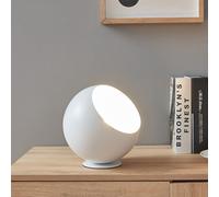 lux.pro Lámpara de Mesa Lukkodso con Pantalla Esférica Base Estable Lámpara para Mesita de Noche Atmósfera Cálida 1x E27 60 W Metal 20xØ20 cm - Blanco