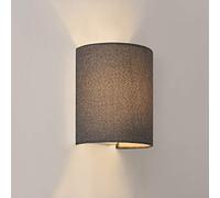 lux.pro Lámpara de Pared 20 x 17,5 x 13 cm Diseño moderno Aplique de Pared Luz bidireccional Tela Gris