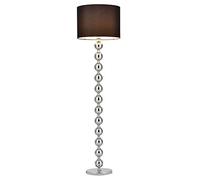 [lux.pro] lámpara de pie- e27 / 60 w / 230 v - negro-cromo (155cm - 48 cm) - columna de esferas