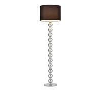 [lux.pro] lámpara de pie- e27 / 60 w / 230 v - negro-cromo (155cm - 48 cm) - columna de esferas