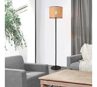 lux.pro Lámpara de pie Lámpara de Salón Despacho Dormitorio Pantalla Beige de Ratán 1xE27 60 W Metal y Plástico 154 x Ø 30 cm - Negro/Beige