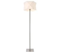 Lámpara de pie narwa - 152 x ø 40 cm - 1 x e27 - metal tela - cromo y blanco [lux.pro]