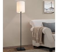 lux.pro Lámpara de Pie para Sala Despacho Diseño Decorativo Sensación de Amplitud Pantalla de Textil 1x E27 60 W Metal 158 x 24 x 24 cm - Negro Blanco