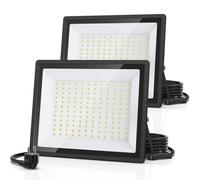 Lux Straes Foco LED Exterior 150W, 16500LM Ultra Brillante, Foco Exterior Blanco Día 6500K IP66 Impermeable con Enchufe para Estadio, Almacén, Taller, Aparcamiento, 2 Piezas