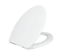 LUXE TS1008E - Asiento de inodoro alargado y cómodo con cierre lento, bisagras de liberación rápida y parachoques antideslizantes (blanco)