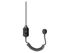 LuxeBath Elemento Calefactor Eléctrico 300W de Acero Inoxiable Negro para Radiadores, con Termostato, Regulador Electrónico de Temperatura, Protección IP 44, Calentador de Inmersión con Enchufe