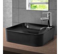 LuxeBath: Lavabo de encimera, diseño rectangular, 43x43x12 cm, color mate, fabricado en cerámica