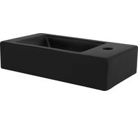 LuxeBath: Lavabo de encimera, diseño rectangular, 46x26x11 cm, color , fabricado en cerámica, con orificio para el grifo en el lado derecho