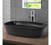 LuxeBath: Lavabo de encimera, diseño rectangular, 60,5 x 38,5 x 14 cm, color mate, fabricado en cerámica