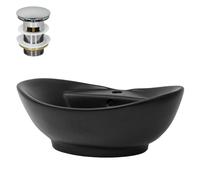 LuxeBath, lavabo de encimera oval, 59x39,5x20,5 cm, color , fabricado en cerámica, incluye desagüe con desbordamiento