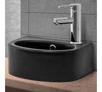 LuxeBath: Lavabo de pedestal oval, 33,5 x 25,5 x 13 cm, color mate, fabricado en cerámica