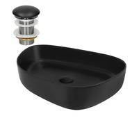 LuxeBath: Lavabo de pedestal oval, 55x42x14 cm, color , fabricado en cerámica, incluye desagüe sin desbordamiento