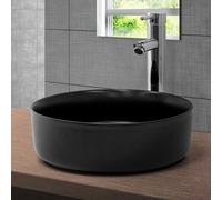LuxeBath: Lavabo de pedestal, redondo, diámetro 36x12 cm, color mate, fabricado en cerámica