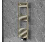 LuxeBath Radiador Toallero Sahara 500x1200mm Válvula Termostática Universal | Calefacción de Baño, Diseño Recto con Conexión al Centro Multibloque, Secador Calentador de Toallas, Acero en Beige Mate, 455